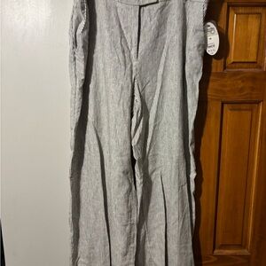 Chic Striped Gray Women's Trousers